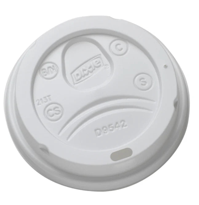10-24oz White Dome Plastic Hot Cup Lids - 1000/Case