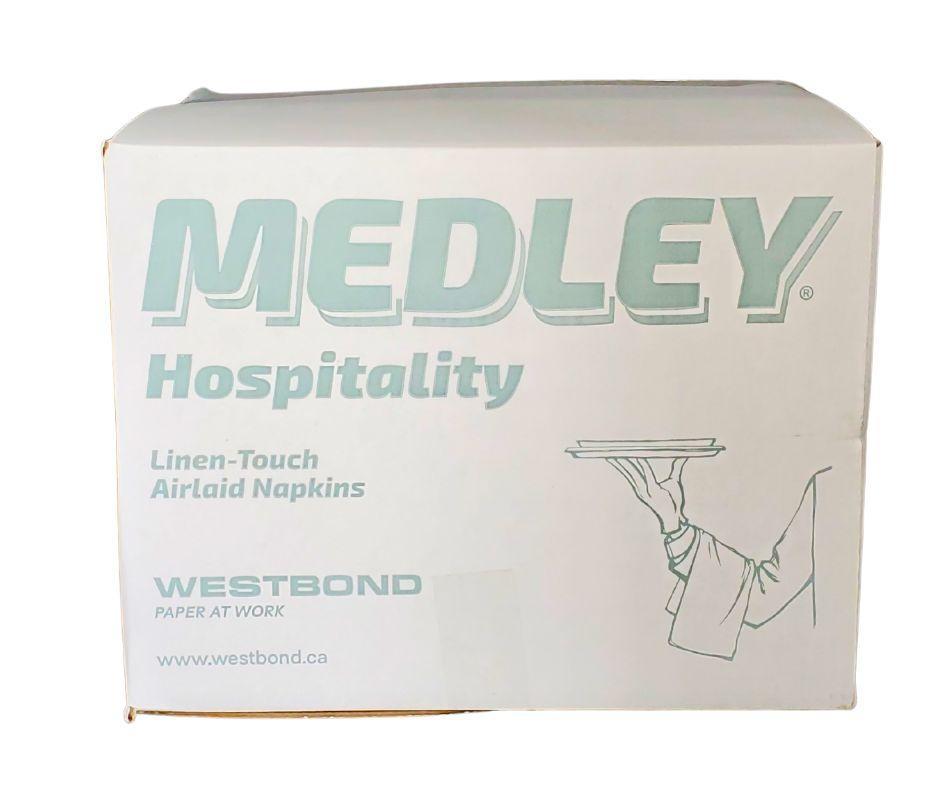 Medley - 16"x16" Airlaid Dinner Nap. 1/8 Fold - White - 31616/8BF