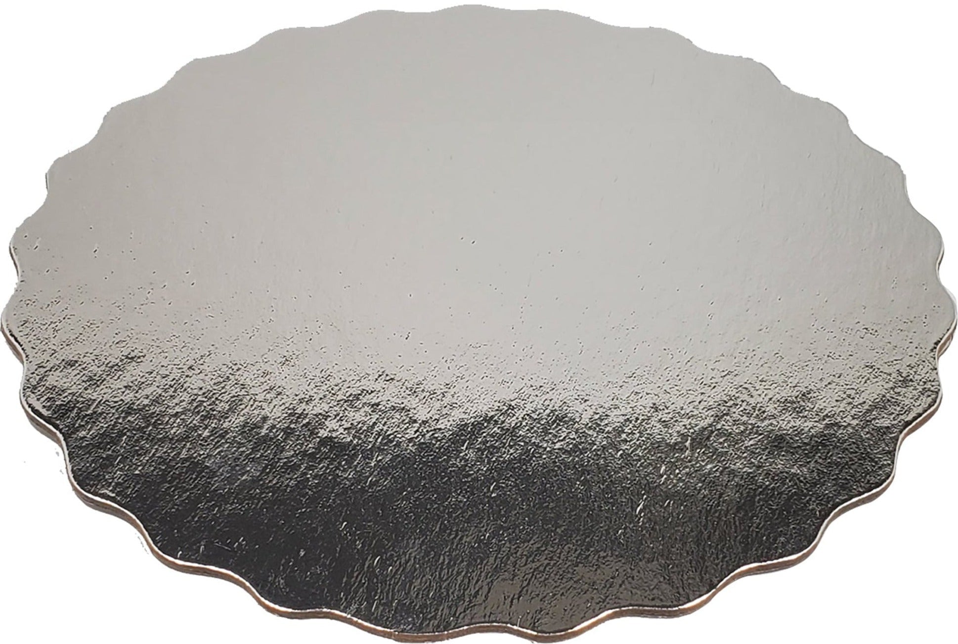 CLR - Enjay - 8" Round Silver Scalloped Cake Boards .070
