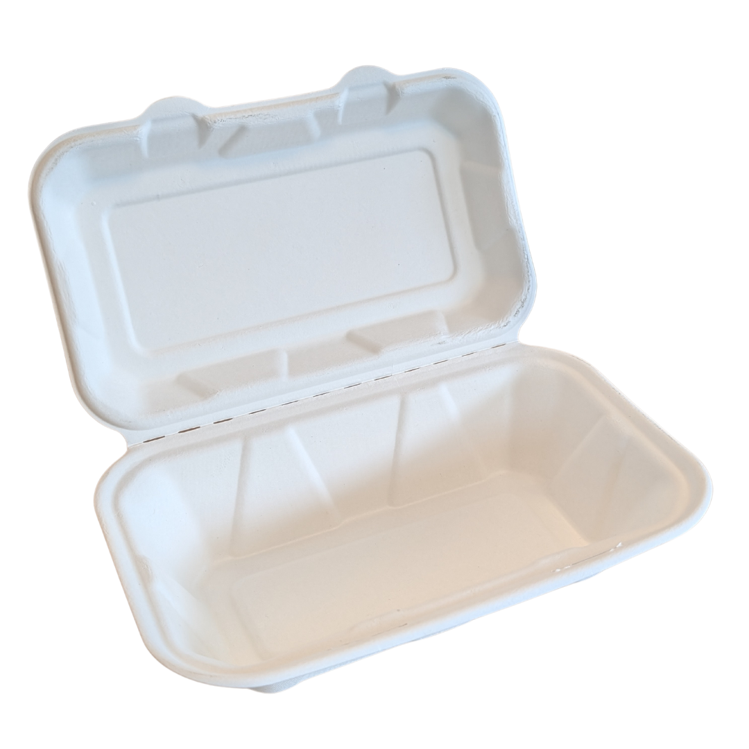 8.5" x 5.5" x 3" Sugarcane Take-Out Container - 1-Comp.